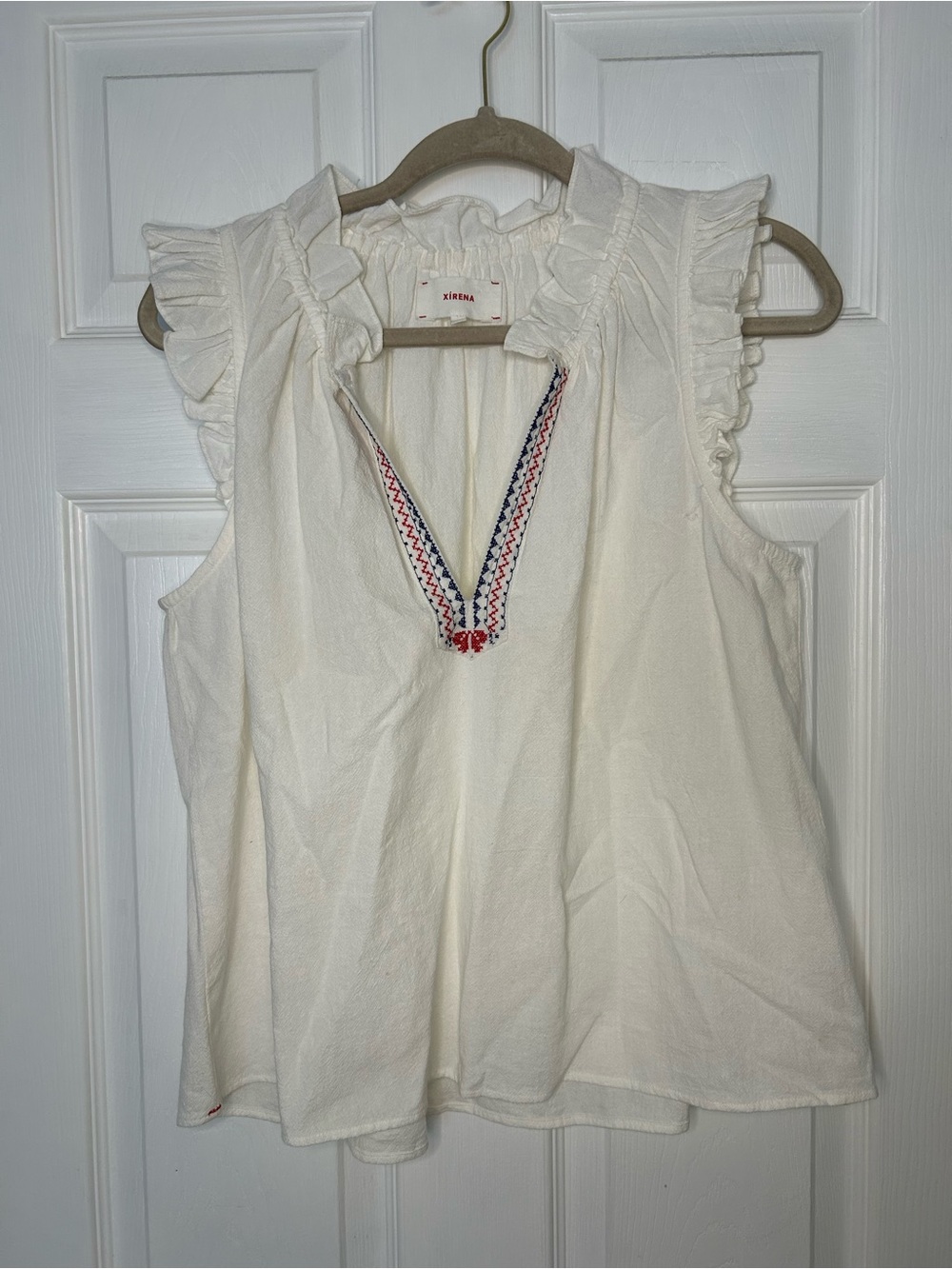 Xirena Elyza Embroidered Ruffle-Trim Top - Picture 3 of 11